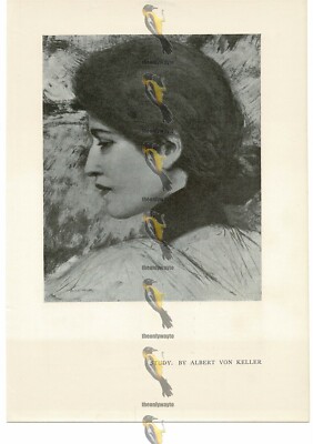 Studie, Albert von Keller, Buchillustration (Druck) , um 1910