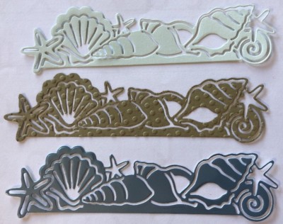SEASHELL BORDER Die-Cuts (3pc)Approx.5.5''x 1.5'' Ocean Sea Sand Tropical Vacation