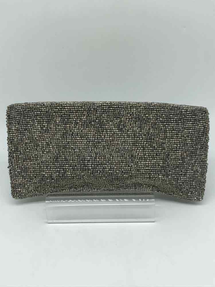 Pre-Owned Moyna Silver Beaded Clutch Clutch - image 4