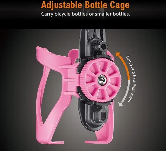 Bicycle Bike Adjustable Width Water Bottle Cage Holder Rack Black IBERA IB-BC17 - Image 3 of 4