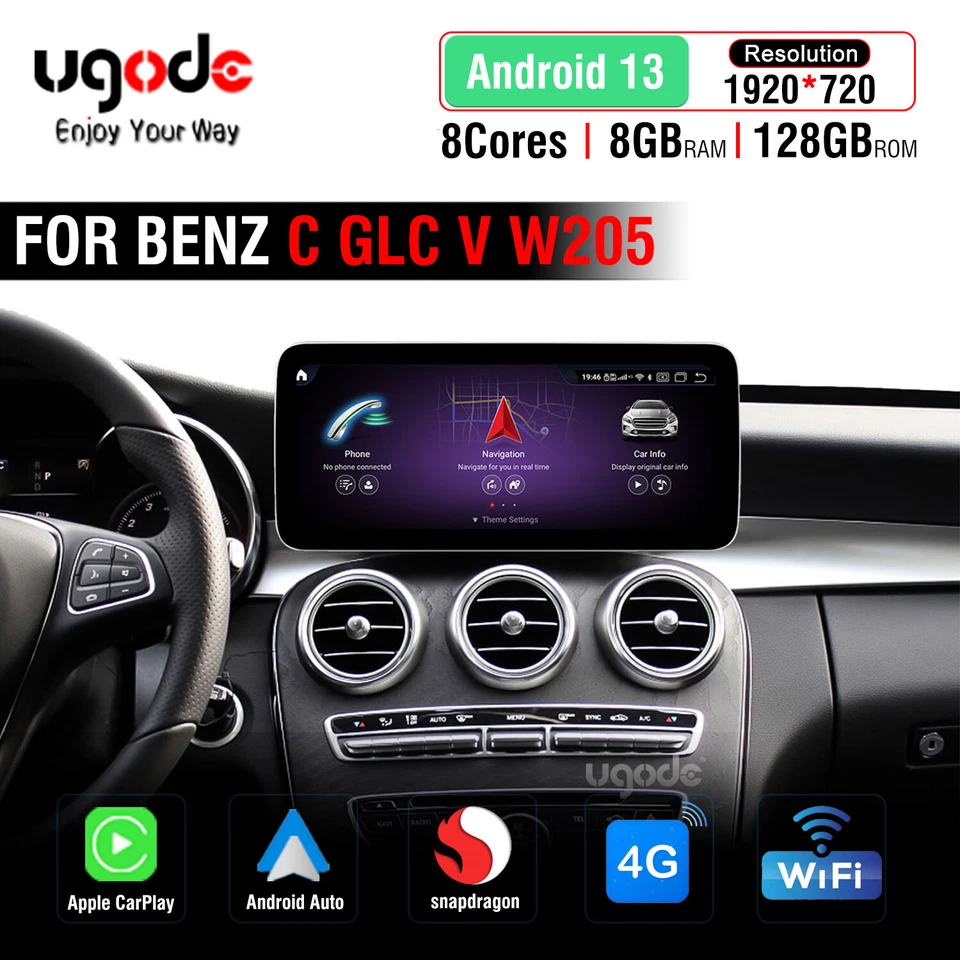 Android Car Screen Display GPS Multimedia Player for Benz C W205 GLC - Image 4 of 4
