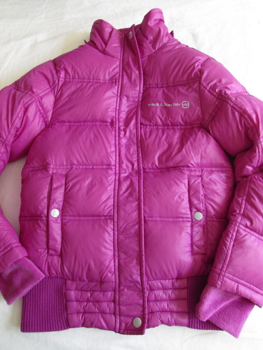 Free Country Pink Puffer Down Filled Nylon Jacket Girls Youth Sz 10 MISSING HOOD - Picture 2 of 21