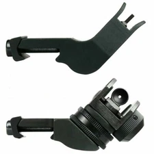 Front and Rear 45 Degree Offset Adjustable Tactical Iron Sight Set Rail Mount