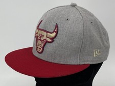 Chicago Bulls New Era 9Fifty NBA Steel  Scarlet Snapback Gold Logo - OSFM