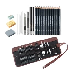 Drawing Pencils 24pcs Sketching Pencils Set with Graphite Pencils 12B 10B 8B ...