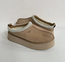 UGG WOMEN TAZZ SAND SHEARLING SUEDE PLATFORM SHOES US 12 / EU 43 / UK 10