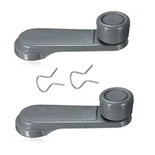 2 NEW Manual Window Crank Handles Grey Gray for 1985-1997 Nissan 720 D21 Pickup