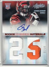 2013 PANINI ABSOLUTE GIOVANI BERNARD RPM RC AUTO JUMBO NUMBERS PATCH LOGO 7/25