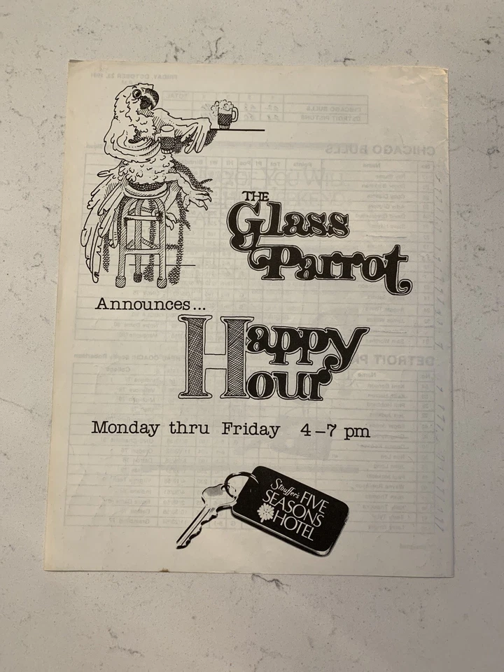 23 de octubre de 1981 Chicago Bulls Vs. Detroit Pistons Baloncesto Score Sheet (B135) Foto 2 de 3