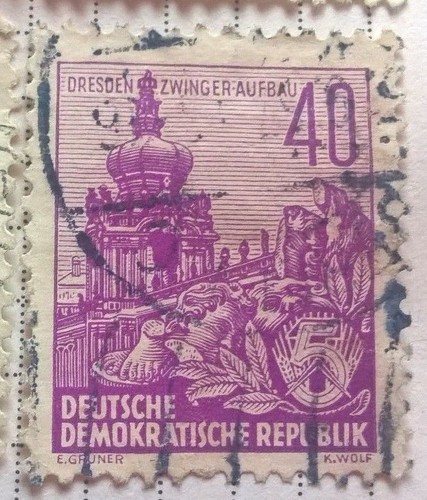 Germany DDR stamps - Dresden Zwinger 40 East German pfennig 1955 Sg:DD E170