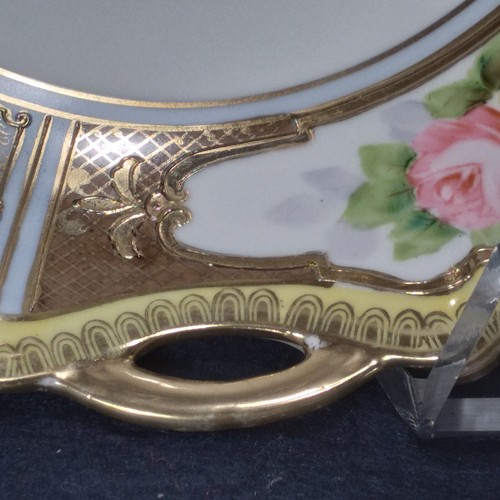 Noritake Reticulated Centerpiece Bowl Porcelain Scalloped With Gold 1920s 9" - Picture 5 of 8