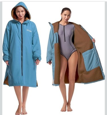 Wasserdichter Wickelmantel für Erwachsene winddicht warm Schwimmen Oversized leicht 