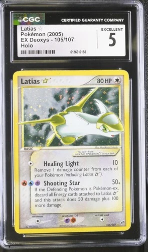 CGC 5 Latias Gold Star 2005 EX Deoxys 105/107 Holo Pokemon Card