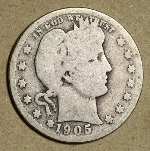 1905-S Barber Quarter G+ Nice Patina Never Cleaned Light Toning No Reserve