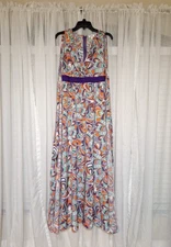 Unique Vintage Sleeveless Maxi Dress w Cape Mod Retro Style Womens Size M 6-8