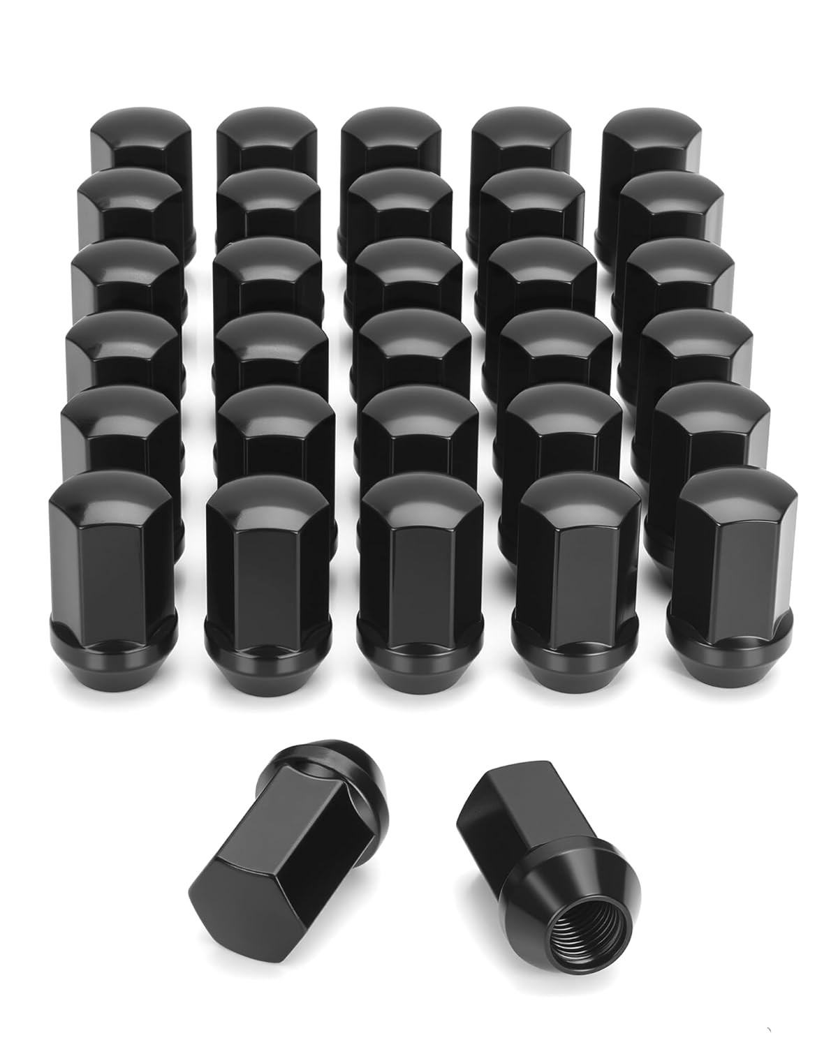32pcs 14x1.5 OEM Lug Nuts for Chevy Silverado GMC Sierra 2500 3500,14mmx1.5 Blac