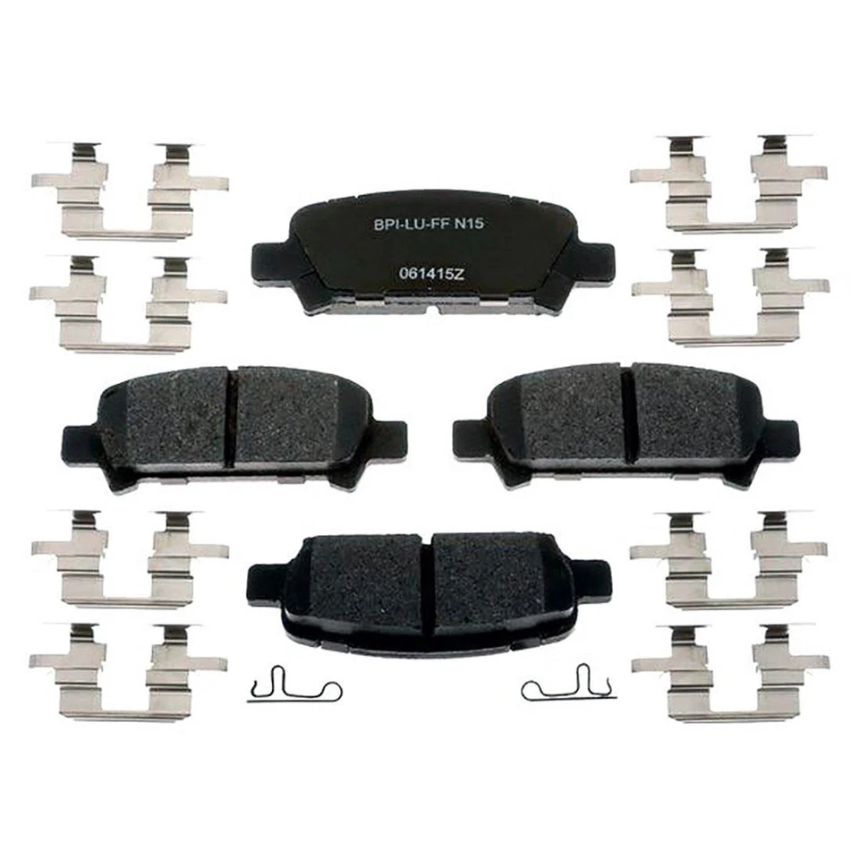 Kit de rotores de freno traseros + pastillas de cerámica y herrajes para Subaru Legacy 2000-2004 Foto 2 de 4