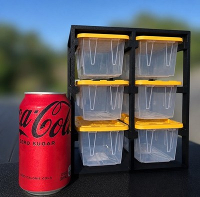Lowe s Teeny Tote Mini Storage Container With Lids SET OF 6 with Rack