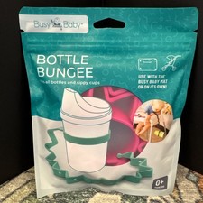 New Busy Baby Bottle Bungee PINK hard to find Fits All Bottles  Sippy Cups
