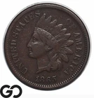 1865 Indian Head Cent Penny, Fancy-5, Choice VF