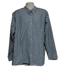 Wrinkle Free EDDIE BAUER Men's 2XL Blue Check EUC Classic Fit Shirt
