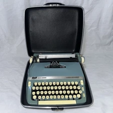 Vintage Smith Corona Super Sterling Portable Typewriter with the Case - Works