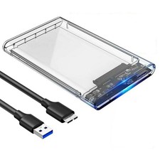 2.5 Inch HDD SSD Enclosure USB 3.0 SATA Hard Drive Case 5Gbps 10Gbps Clear UK