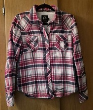 SKI-DOO BRP women's large LINED SNAP BUTTON BUFFALO PLAID SHACKET JACKET