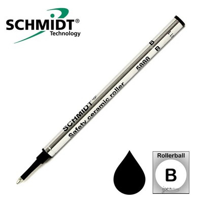 Schmidt 5888 Safety Ceramic Rollerball Refill, Black Broad