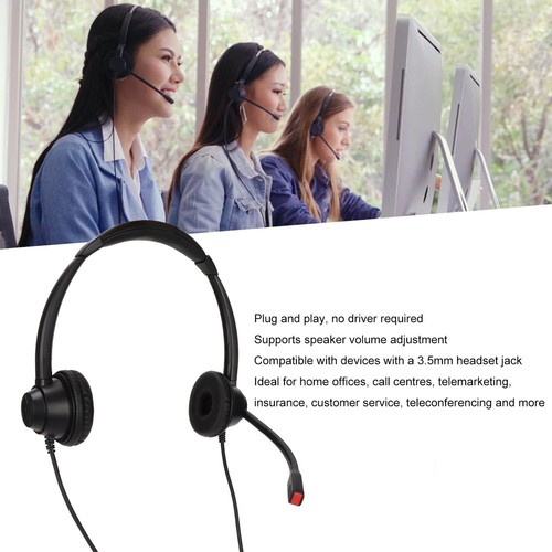 Zestaw słuchawkowy call center Noise Cancelling Mikrofon obsługuje regulację głośności głośnika 3 FY - Zdjęcie 21 z 22
