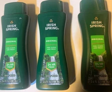 Lot of 3 Irish Spring Original  Body Wash For Men, Travel Size 3.4oz