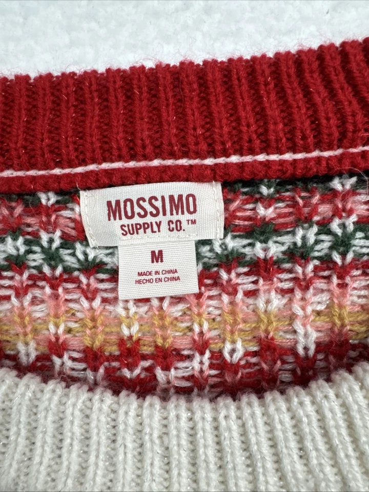 Suéter Tejido Mossimo Mujer Rosa Pescadores Casa Núcleo Romántico Fair Isle Med Foto 3 de 4