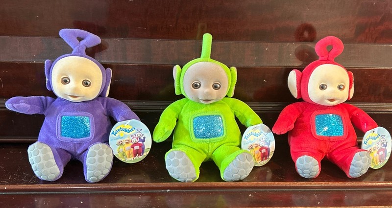 3 Vintage Eden Teletubbies~Funky Winky~Dipsy~Po With Original Tags