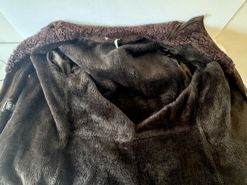 Austin Reed Men Suede Overcoat Dark Brown Size 52 (B12) - Picture 11 of 16