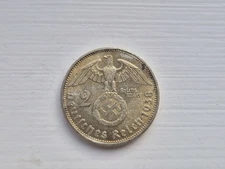 Genuine 1938 dated Third Reich 2 Reichs Mark RM silver coin Munich mint mark D
