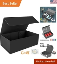 Magnetic Closure Black Gift Box 9.5x6x3'' - Perfect for Elegant Gift Giving