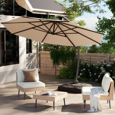 12FT Cantilever Patio Umbrella With Base Included, Round Large Aluminum Outdoor | eBay 12FT Cantilever Patio Umbrella With Base Included, Round Large Aluminum Outdoor | eBay