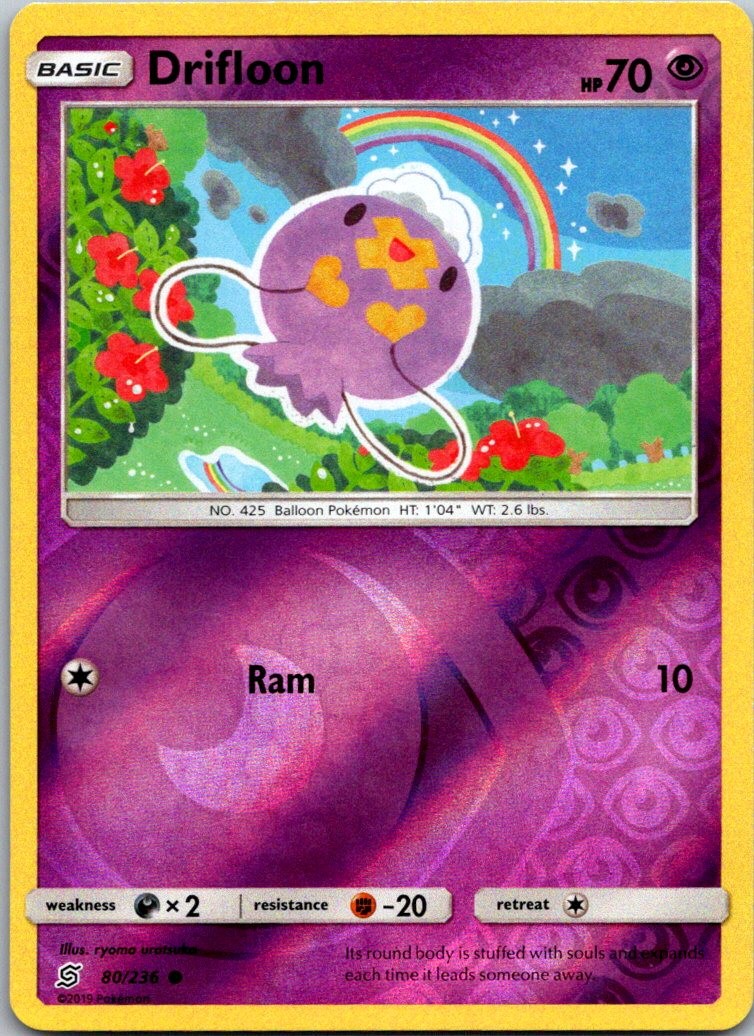 Drifloon 80/236 Unified Minds Pokemon TCG Reverse Holo C NM