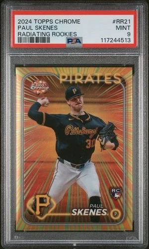 2024 Topps Chrome Update Series Radiating Rookies Paul Skenes PSA 9 RC
