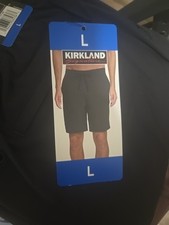 Kirkland Signature Men's Stretch Swim Shorts w/ Liner, Black , Large