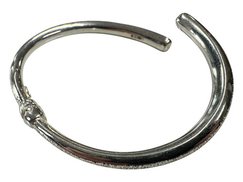 Italian Silver Bangle with Engraved Detail - stamped '925 Italy', 10.5g - Picture 1 of 11