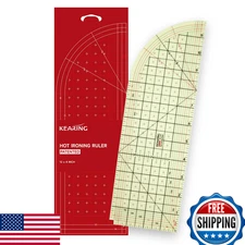 Kearing Hot Hem Ruler 4x12" Heat Resistant Non-Slip for Sewing Ironing Craft