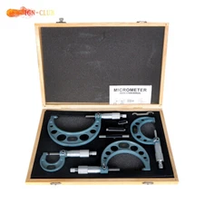 0-4"/0.0001" Outside Micrometer Set Premium Machinist Tool Precision Carbide Tip