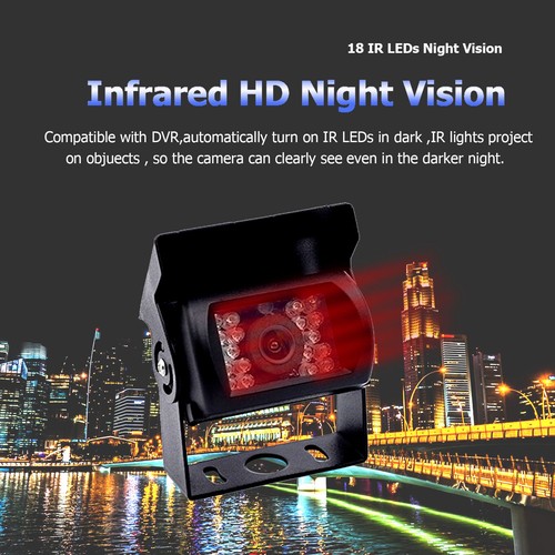HD 9" Quad Split Monitor 4PIN CCD Backup Camera 12-24V Truck Rear View Reversing - Picture 6 of 20