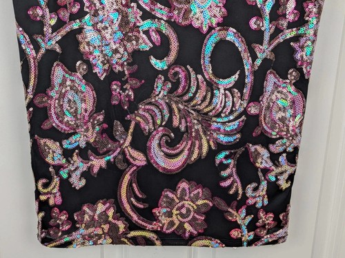 Beautiful sequin pencil skirt floral pattern size 12 - Picture 7 of 7