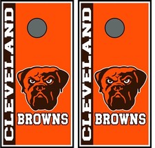 clevland browns 0170 cornhole board vinyl wraps