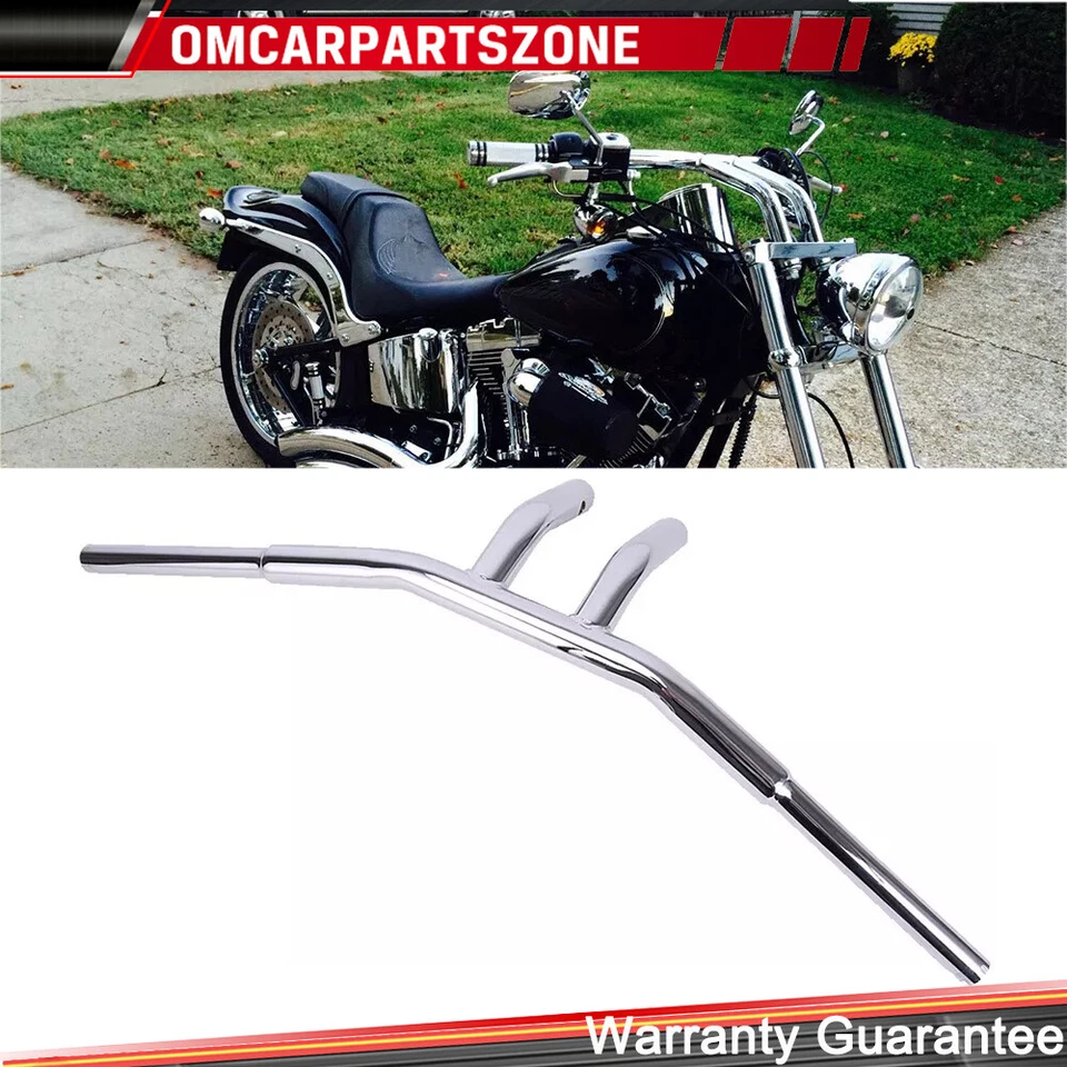 Universal Fat 1 polegada cromado 8" elevação pullback T-Bars guidões arrasto para Harley - Imagem 4 de 4