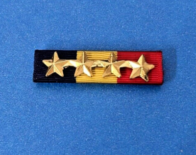 NAVY And MARINE CORPS RIBBON BAR-4 Large-7/16'' GOLD STARS Device Attachments **