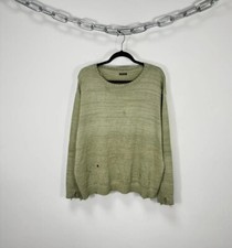 Kapital 5G Smiley Distressed Knit Khaki Rare Sweater 3/L