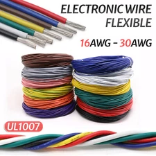 UL1007 PVC Flexible Electronic Wire 16AWG - 30AWG Stranded Cable 50/100Meter